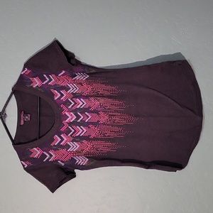 Rock & Roll Cowgirl Black Tee with Pink & Purple Chevron Studs